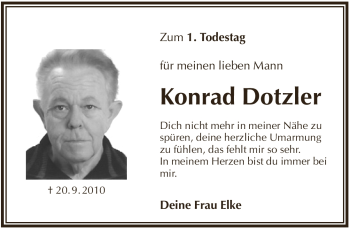 Traueranzeige von Konrad Dotzler von Pegnitz-Zeitung